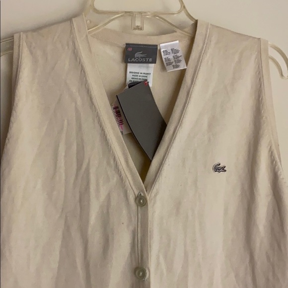 Lacoste Cream button down vest - Picture 2 of 6